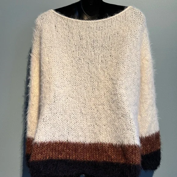 🧶Handmade Soft Luxe Color-Block Merino Wool Sweater - Picture 7 of 14